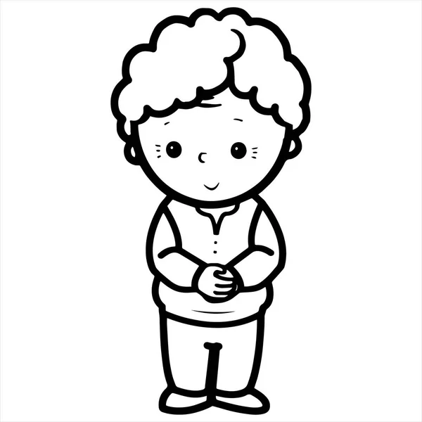 Niedlichen Cartoon Alte Frau Auf Weißem Hintergrund Für Kinder Drucke — Stockvektor
