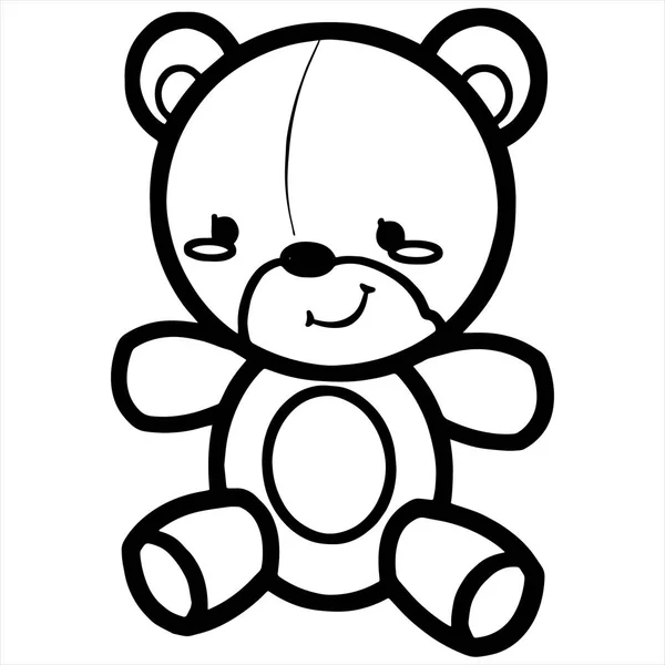Urso Desenho Animado Bonito Fundo Branco Para Impressões Infantis Shirt —  Vetores de Stock