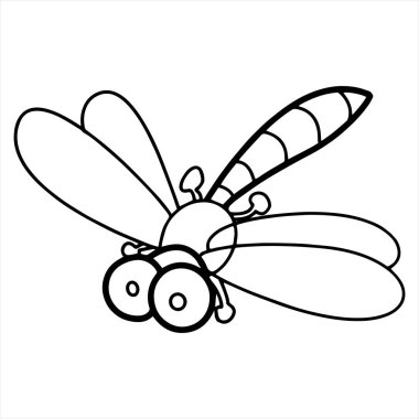 Sevimli çizgi yusufçuk çocuk için beyaz arka plan üzerinde yazdırır, t-shirt, renkli kitap, çocuklar için eğlenceli ve samimi karakter