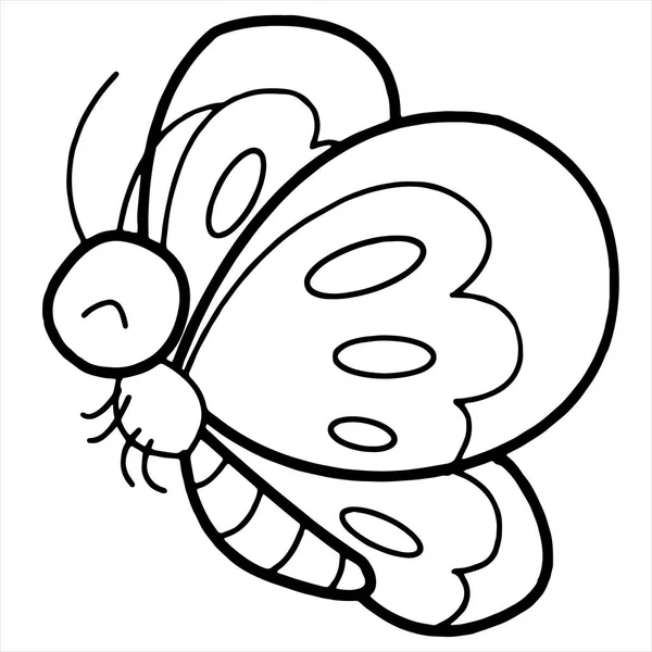 子供のための白い背景の上のかわいい漫画蝶プリント シャツ カラー ブック 面白いで人懐っこいキャラクター子供用 — ストックベクタ