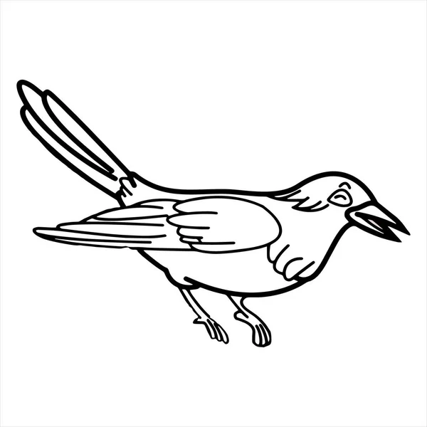 Lindo Pájaro Dibujos Animados Sobre Fondo Blanco Para Impresiones Infantiles — Archivo Imágenes Vectoriales