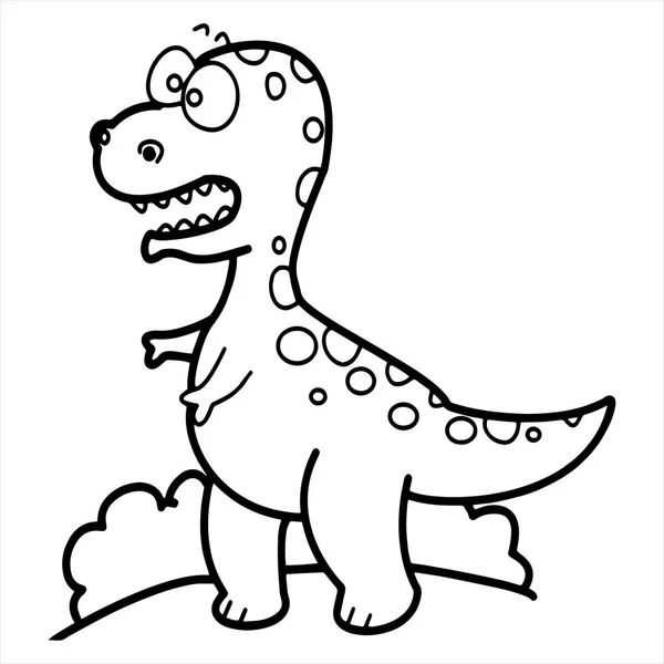 Dinossauro Bonito Dos Desenhos Animados Fundo Branco Para Impressões Infantis — Vetor de Stock