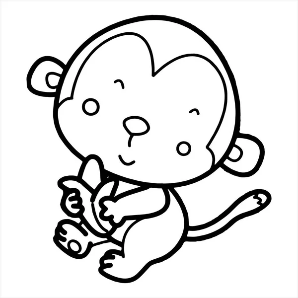 Lindo Mono Dibujos Animados Sobre Fondo Blanco Para Estampados Infantiles — Archivo Imágenes Vectoriales