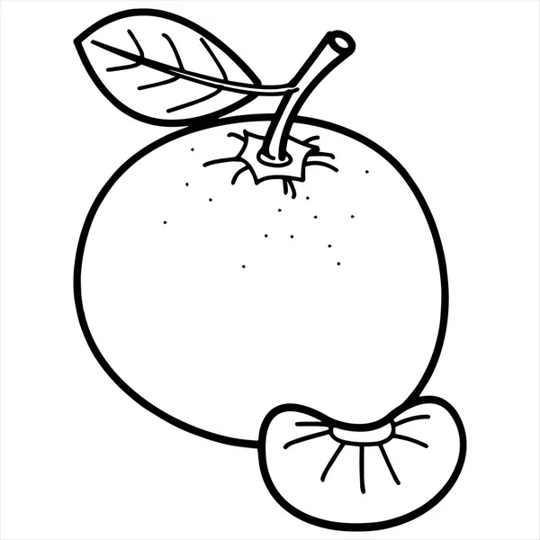 Schattige Cartoon Sinaasappel Een Witte Achtergrond Voor Childrens Wordt Afgedrukt — Stockvector
