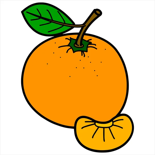Pomarańczowy Kreskówka Białym Tle Dla Dzieci Drukuje Shirt Palety Kolorów — Wektor stockowy
