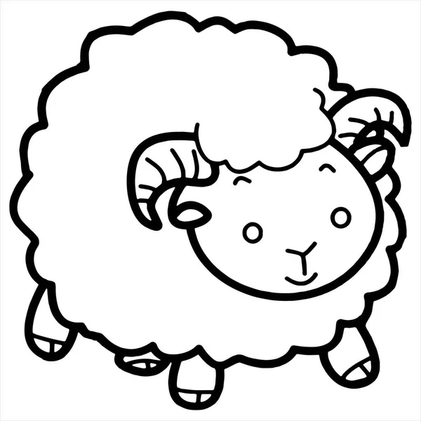 Niedlichen Cartoon Schafe Auf Weißem Hintergrund Für Kinder Drucke Shirt — Stockvektor