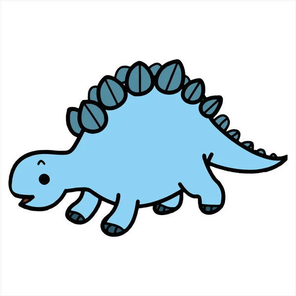 Dinossauro Bonito Dos Desenhos Animados Fundo Branco Para Impressões Infantis — Vetor de Stock