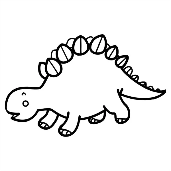 Dinosaurio Dibujos Animados Lindo Sobre Fondo Blanco Para Impresiones Infantiles — Archivo Imágenes Vectoriales