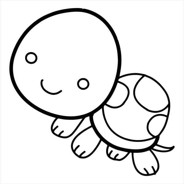Tartaruga Desenho Animado Bonito Fundo Branco Para Impressões Infantis Shirt — Vetor de Stock