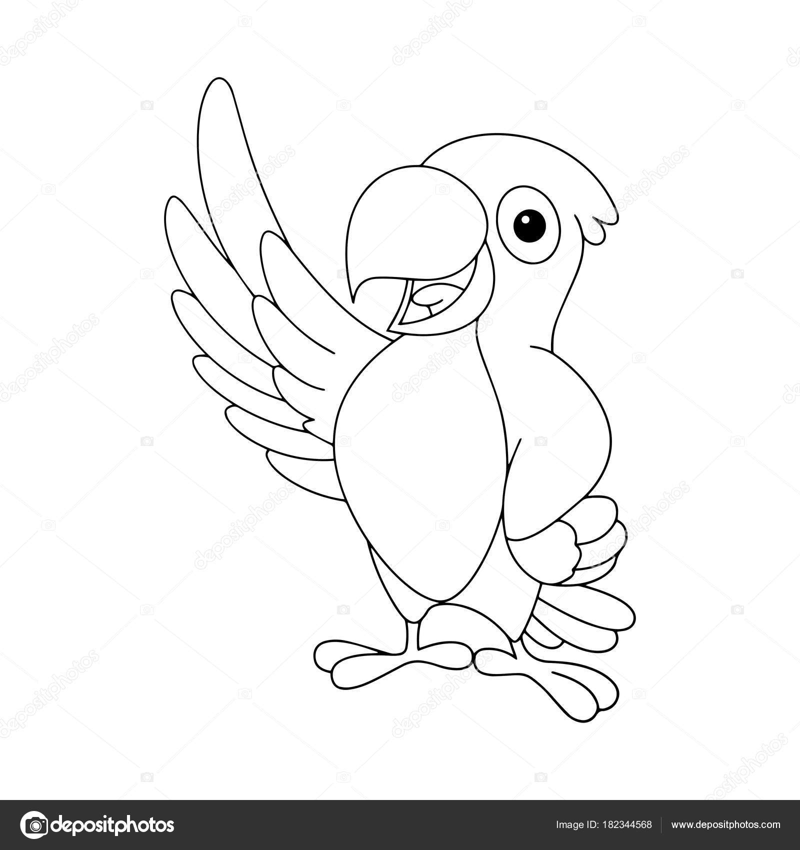 Cute Cartoon Parrot White Background Childrens Prints Shirt Color Book  Stock Vector Image by ©Foxynguyen #182344568
