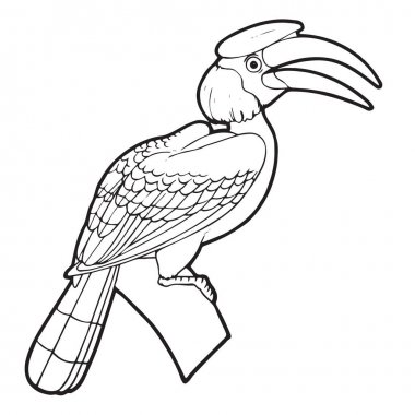 Sevimli çizgi kuş çocuk için beyaz arka plan üzerinde yazdırır, t-shirt, renkli kitap, çocuklar için eğlenceli ve samimi karakter