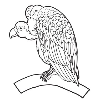 Sevimli çizgi akbaba çocuk için beyaz arka plan üzerinde yazdırır, t-shirt, renkli kitap, çocuklar için eğlenceli ve samimi karakter