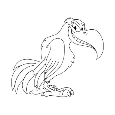 Sevimli çizgi karga çocuk için beyaz arka plan üzerinde yazdırır, t-shirt, renkli kitap, çocuklar için eğlenceli ve samimi karakter