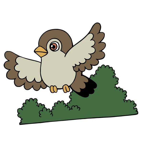 Niedlichen Cartoon Vogel Auf Weißem Hintergrund Für Kinder Drucke Shirt — Stockvektor