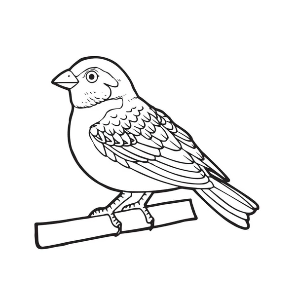 Lindo Pájaro Dibujos Animados Sobre Fondo Blanco Para Impresiones Infantiles — Vector de stock