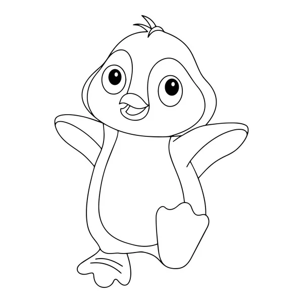 Niedlicher Cartoon Pinguin Auf Weißem Hintergrund Für Kinderdrucke Shirt Farbbuch — Stockvektor