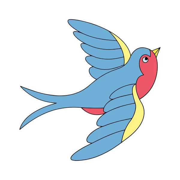 Roztomilý Kreslený Pták Bílém Pozadí Pro Dětské Tiskne Tričko Barva — Stockový vektor