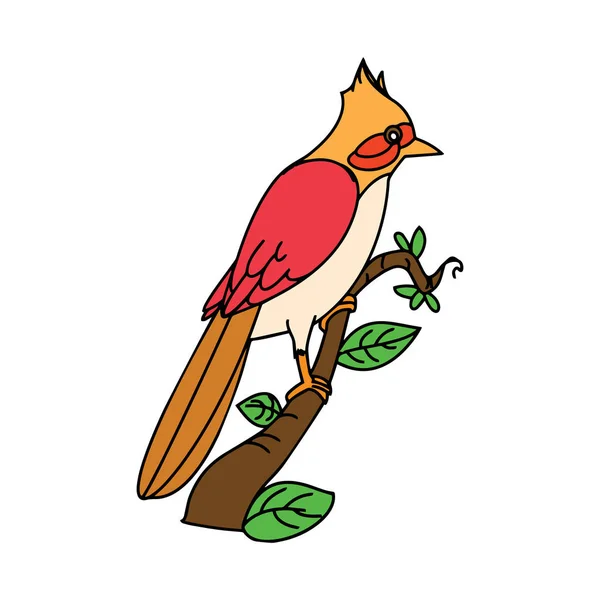 Niedlichen Cartoon Vogel Auf Weißem Hintergrund Für Kinder Drucke Shirt — Stockvektor