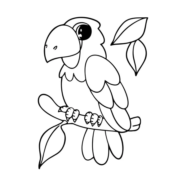 Papugę Kreskówka Białym Tle Dla Dzieci Drukuje Shirt Palety Kolorów — Wektor stockowy