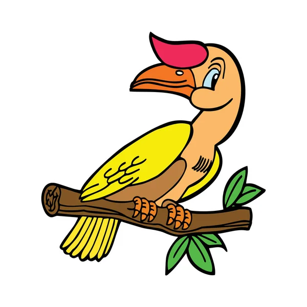 Lindo Pájaro Dibujos Animados Sobre Fondo Blanco Para Impresiones Infantiles — Vector de stock