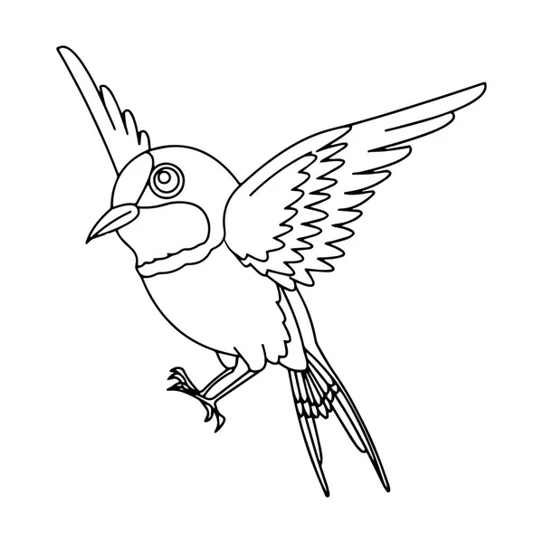 Lindo Pájaro Dibujos Animados Sobre Fondo Blanco Para Impresiones Infantiles — Vector de stock