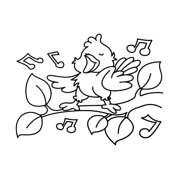 可爱的卡通鸟在白色背景的儿童版画 彩色书 有趣和友好的性格的孩子 — 图库矢量图片