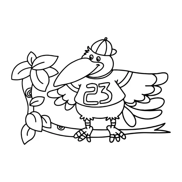 Lindo Pájaro Dibujos Animados Sobre Fondo Blanco Para Impresiones Infantiles — Archivo Imágenes Vectoriales
