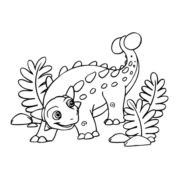 Schattige Cartoon Stegosaurus Witte Achtergrond Voor Childrens Wordt Afgedrukt Shirt — Stockvector