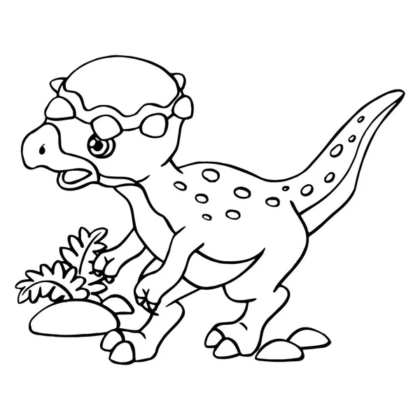 Mignon Velociraptor Dessin Animé Sur Fond Blanc Pour Les Impressions — Image vectorielle