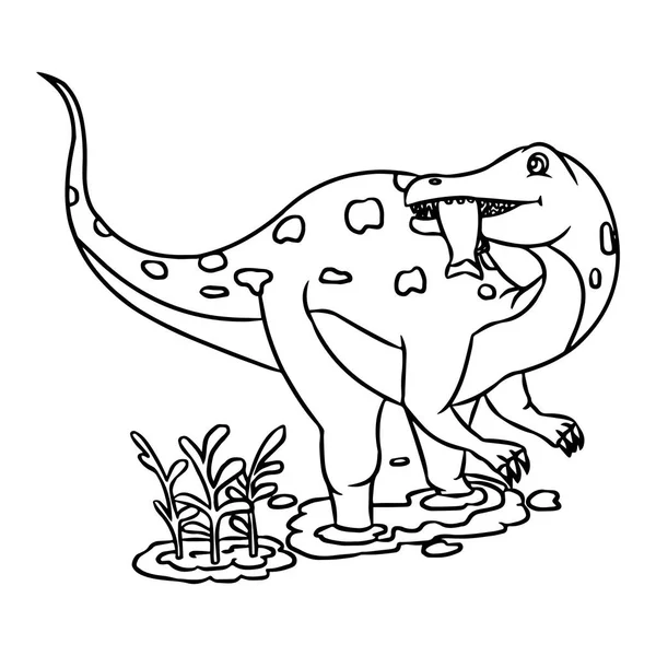 Söta Tecknade Velociraptor Vit Bakgrund För Barnens Utskrifter Shirt Färg — Stock vektor