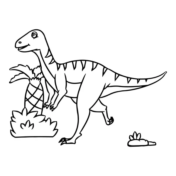 어린이 바탕에 귀여운 Velociraptor — 스톡 벡터