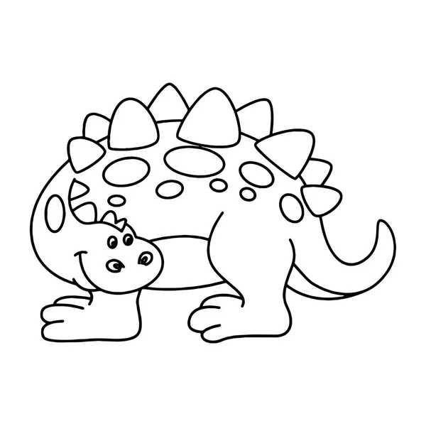 Sevimli Çizgi Stegosaurus Çocuk Için Beyaz Arka Plan Üzerinde Yazdırır — Stok Vektör