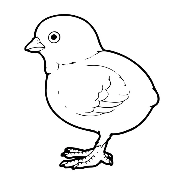 Niedlichen Cartoon Huhn Auf Weißem Hintergrund Für Kinder Drucke Shirt — Stockvektor