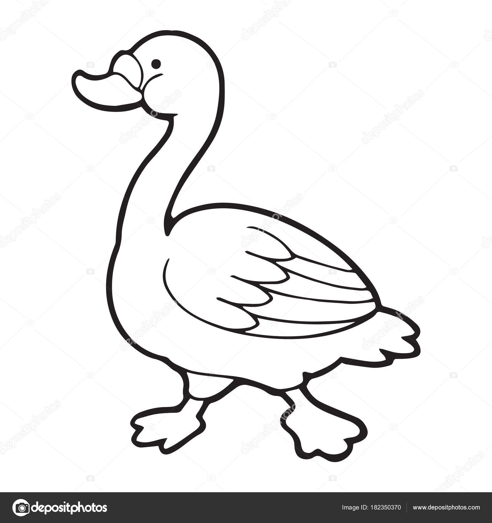 Download Cute Cartoon Goose White Background Childrens Prints Shirt ...