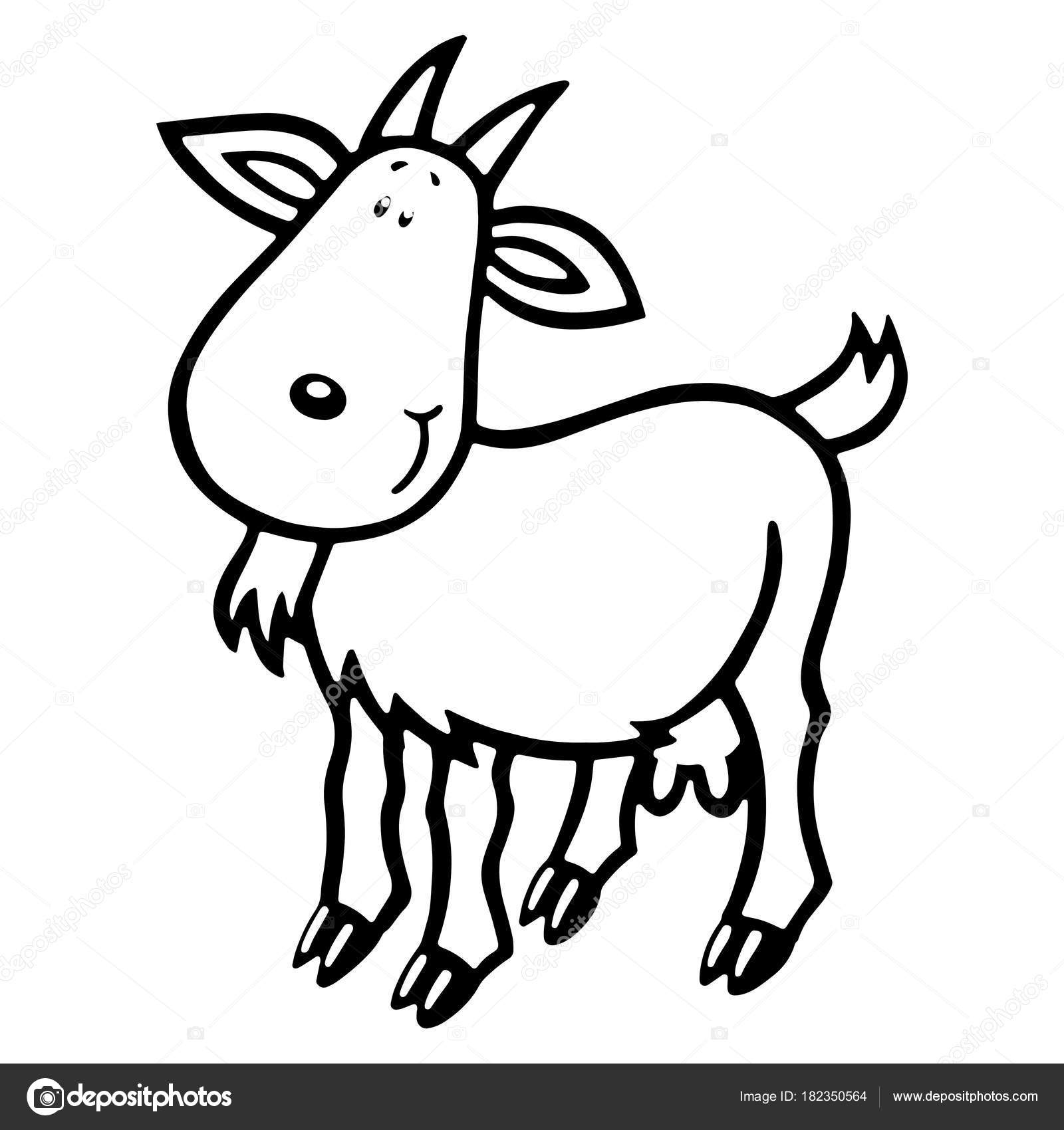Cute Cartoon Goat White Background Childrens Prints Shirt Color Book Stock  Vector Image by ©Foxynguyen #182350564
