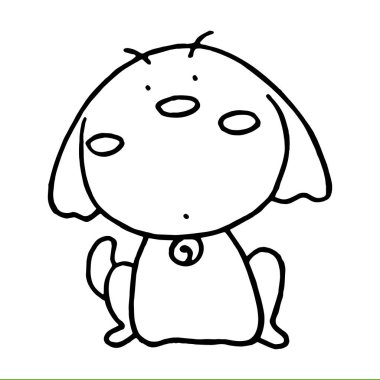 Sevimli çizgi köpek çocuk için beyaz arka plan üzerinde yazdırır, t-shirt, renkli kitap, çocuklar için eğlenceli ve samimi karakter