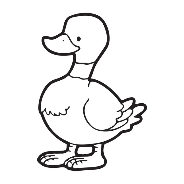 Niedliche Cartoon Ente Auf Weißem Hintergrund Für Kinder Prints Shirt — Stockvektor