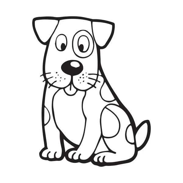 Σκύλος Χαριτωμένο Cartoon Άσπρο Φόντο Για Παιδική Εκτυπώσεις Shirt Χρώμα — Διανυσματικό Αρχείο