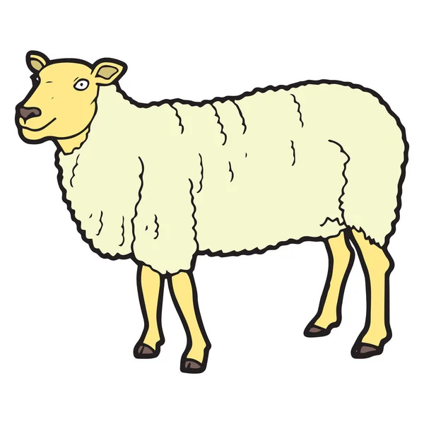 Carino Cartone Animato Pecore Sfondo Bianco Stampe Bambini Shirt Libro — Vettoriale Stock