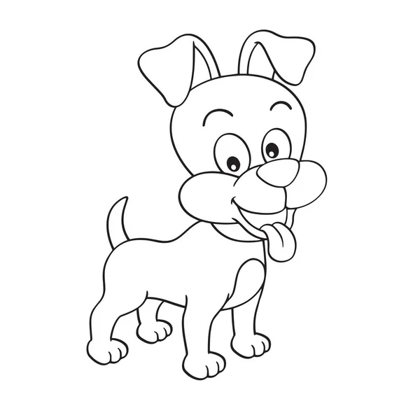 子供のための白い背景の上のかわいい漫画犬プリント シャツ カラー ブック 子供のため面白いとフレンドリーな文字 — ストックベクタ