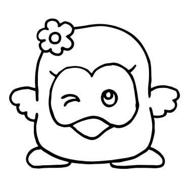 Sevimli çizgi tavuk çocuk için beyaz arka plan üzerinde yazdırır, t-shirt, renkli kitap, çocuklar için eğlenceli ve samimi karakter