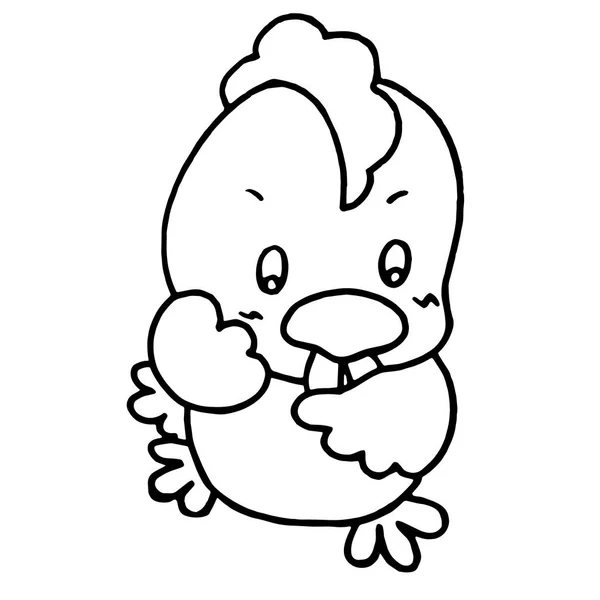 Sevimli Çizgi Tavuk Çocuk Için Beyaz Arka Plan Üzerinde Yazdırır — Stok Vektör