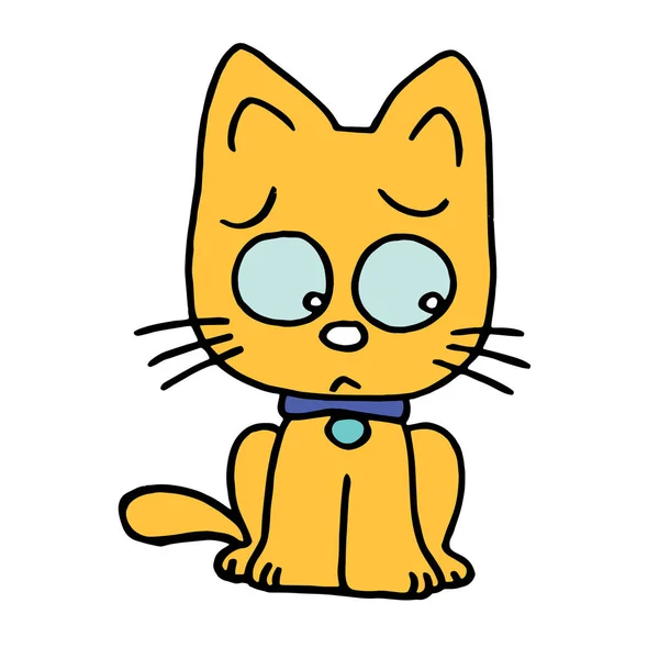 Lindo Gato Dibujos Animados Sobre Fondo Blanco Para Impresiones Infantiles — Archivo Imágenes Vectoriales