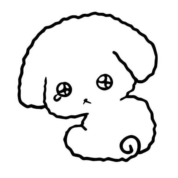 可爱的卡通狗在白色背景的儿童版画 彩色书 有趣和友好的性格的孩子 — 图库矢量图片