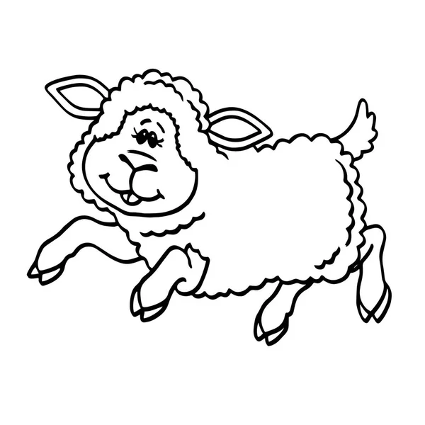 Carino Cartone Animato Pecore Sfondo Bianco Stampe Bambini Shirt Libro — Vettoriale Stock