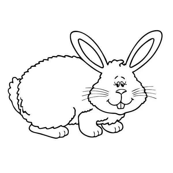 Lapin Dessin Animé Mignon Sur Fond Blanc Pour Les Impressions — Image vectorielle