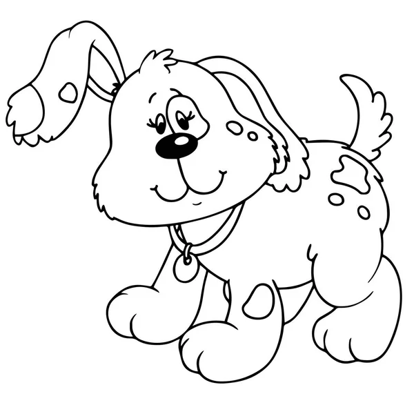 Σκύλος Χαριτωμένο Cartoon Άσπρο Φόντο Για Παιδική Εκτυπώσεις Shirt Χρώμα — Διανυσματικό Αρχείο