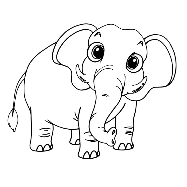 Éléphant Dessin Animé Mignon Sur Fond Blanc Pour Les Imprimés — Image vectorielle