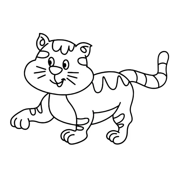 Lindo Gato Dibujos Animados Sobre Fondo Blanco Para Impresiones Infantiles — Vector de stock