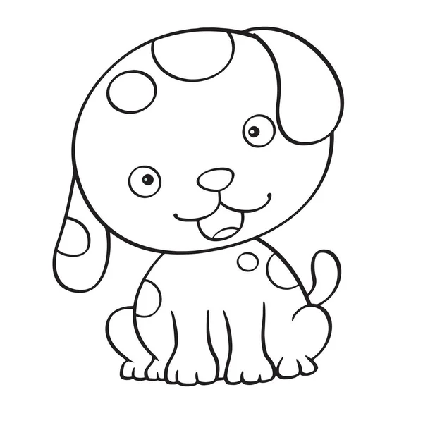 Lindo Perro Dibujos Animados Sobre Fondo Blanco Para Impresiones Infantiles — Archivo Imágenes Vectoriales